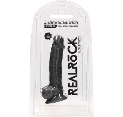 RealRock - Silikonowe dildo z jądrami 18 cm